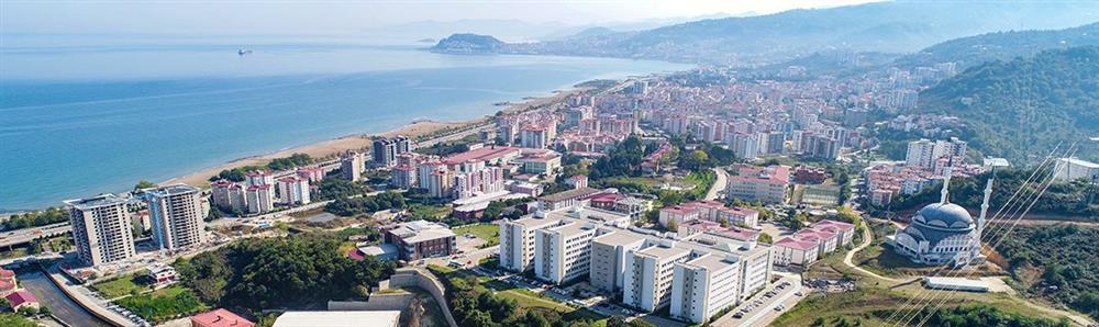 Güre Yerleşkesi ve Giresun sahilinden havadan görünüm